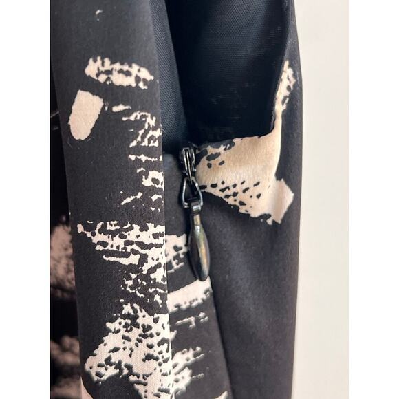 L.K. Bennett Silk Floral Cap Sleeve Cocktail Dress Black/White Women's Size 6 - Picture 8 of 12